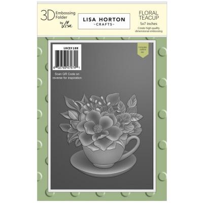 Lisa Horton Crafts 3D Embossing Folder and Die - Floral Teacup